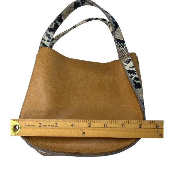 Madewell The Sydney Leather Hand Bag Purse Snake Embossed Missing Strap - Picture 6 of 10